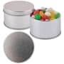 Silver/Assorted Assorted Colour Mini Jelly Beans in Silver Round Tin