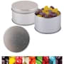 Silver/Corporate Colour Corporate Colour Mini Jelly Beans in Silver Round Tin