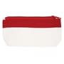 Natural/Red Cotton / Canvas Organiser / Pencil Case with Zipper