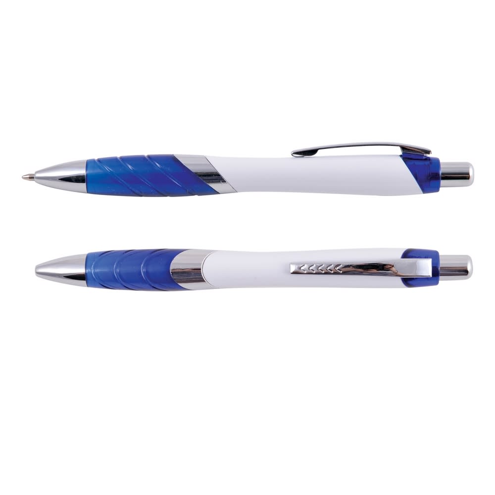 White/Transparent Dark Blue Beat Ballpoint Pen