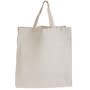 Natural Branded Calico Shopper - Short Handles 