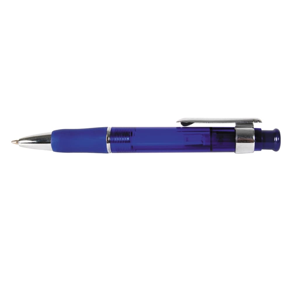 Transparent Dark Blue/Silver Chrystalis Ballpoint Pen