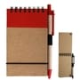 Natural/Red Tradie Cardboard Notebook with Pen