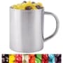 Silver/Corporate Colour Corporate Colour Mini Jelly Beans in Stainless Steel Double Wall Barrel Mug