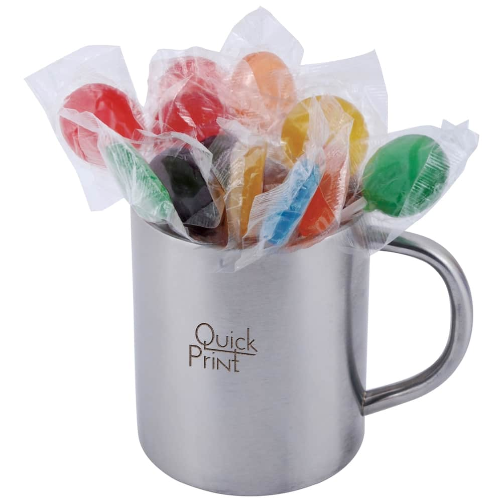 Lollipops in Stainless Mug