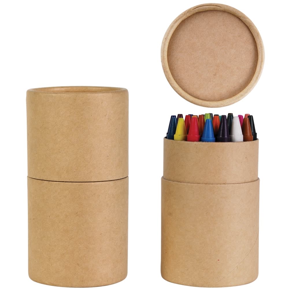 Natural Assorted Colour Crayons in Cardboard Tube