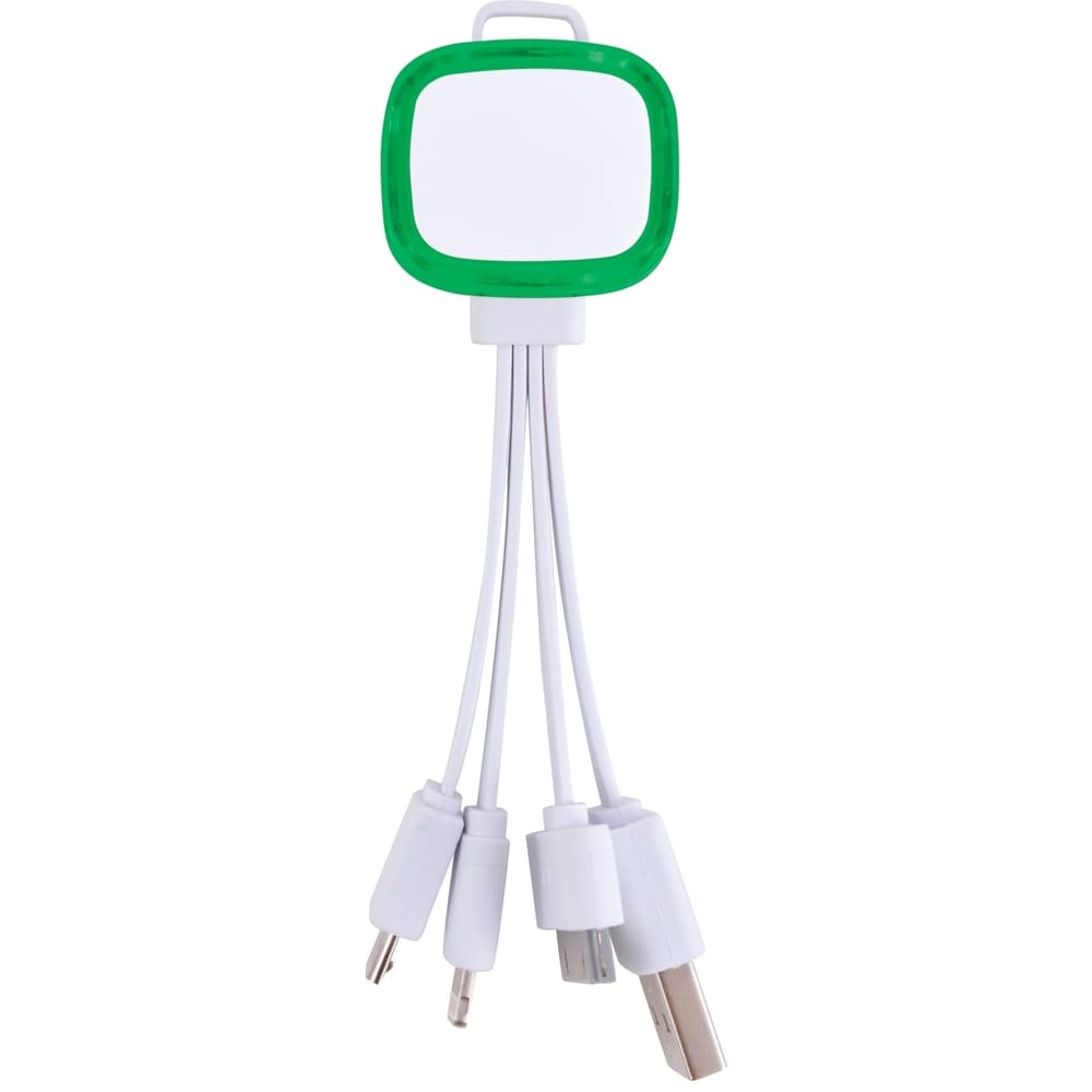 White/Green Family Light Up  3 in 1 Cable