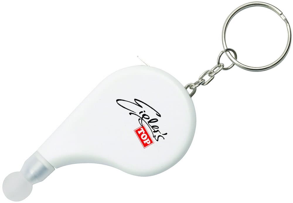 White Comma Shape Tape Measure with Ballpen