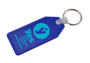 Blue Long Hexagon Hard Plastic Keyring