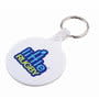 White Basic Round Hard Plastic Keyring