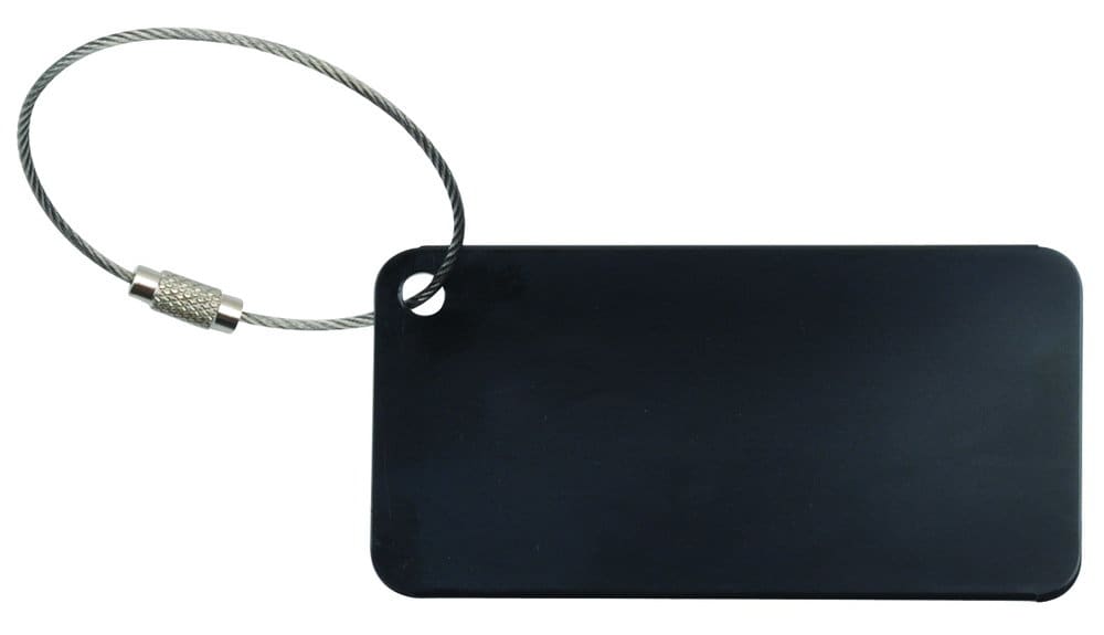 Black Aluminium Luggage Tag