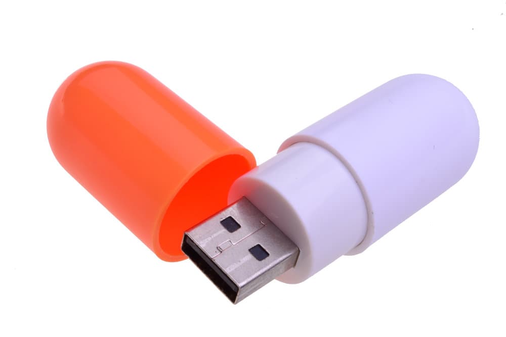 Orange/White Capsule Flash Drive