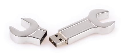 Silver Dual Spanner Flash Drive