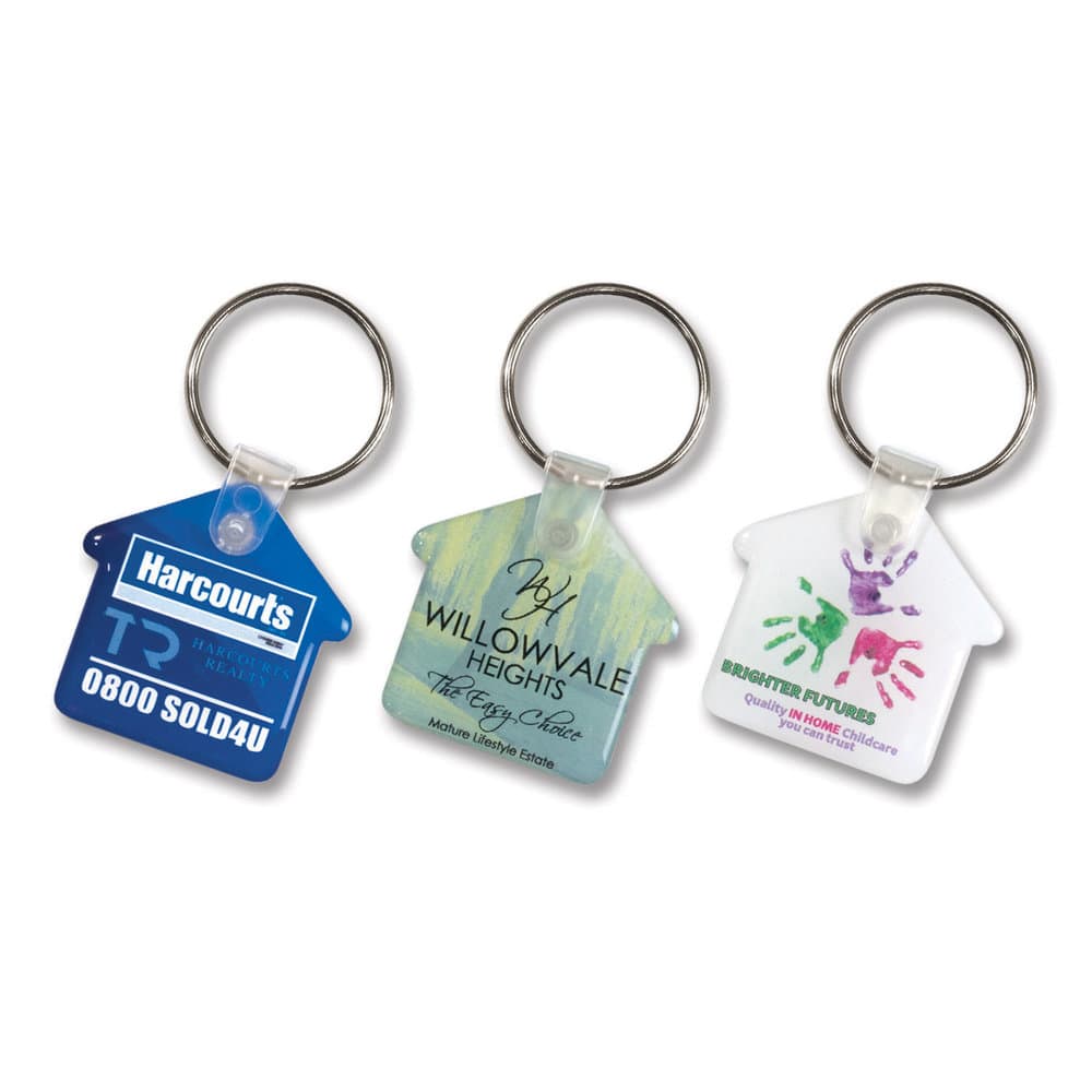 Full Colour Flexi Resin Key Ring - House