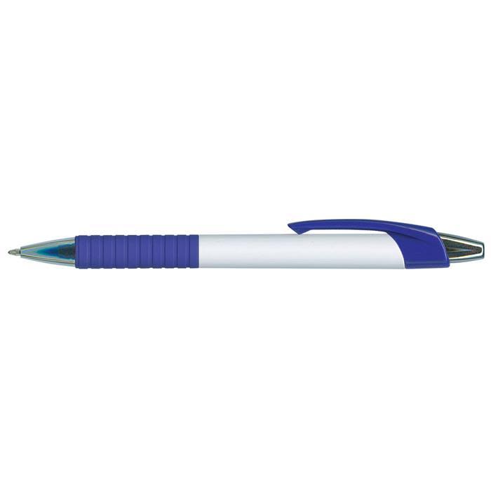 White/Dark Blue Cleo Pen - White Barrels