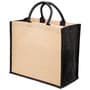 Natural/Black Eco Jute Tote with wide gusset