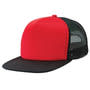 Black/Red/Black Flat Peak Trucker