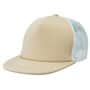 Khaki/White Flat Peak Trucker