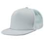 Steel/White Flat Peak Trucker