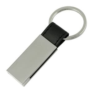 Silver Hudson Leather Keyring