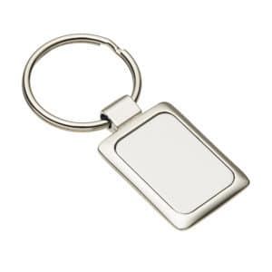 Silver Accent Rectangular Keyring