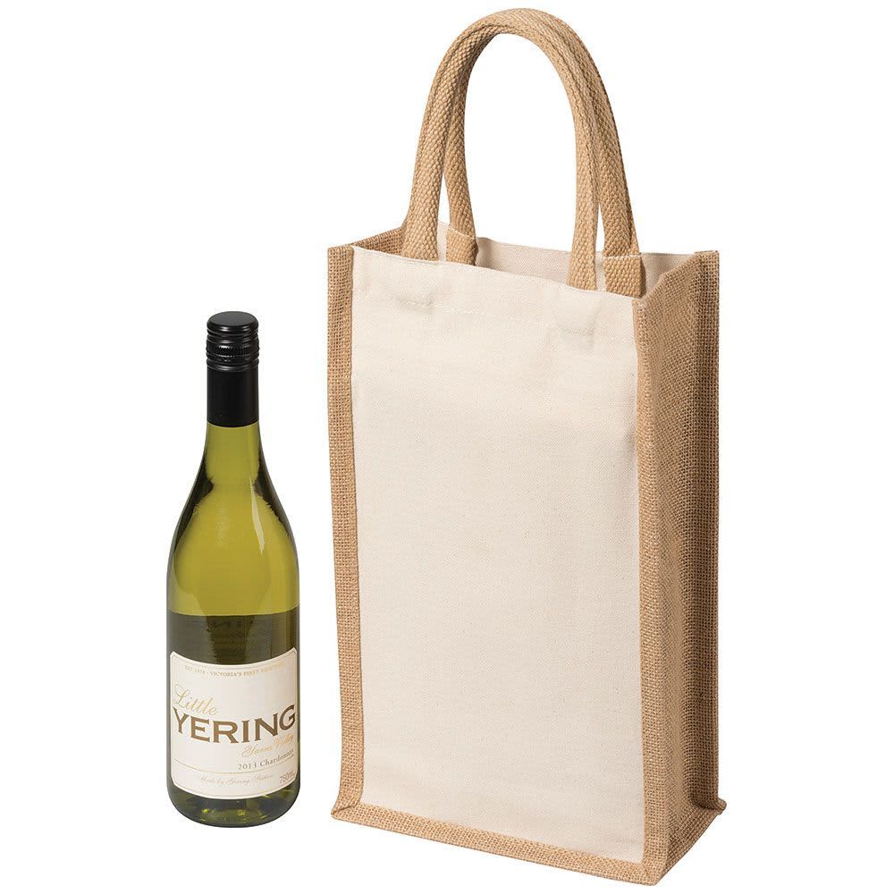 Full Two Bottle Canvas Wine Carrier