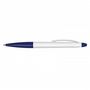 White/Dark Blue Cologne Stylus Pen - White Barrel