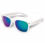 White/Green Lens Malibu Premium Sunglasses - Mirror Lens