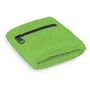 Bright Green Wrist Sweat Band with Pocket