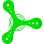 Green Promotional Tripod Boomerang