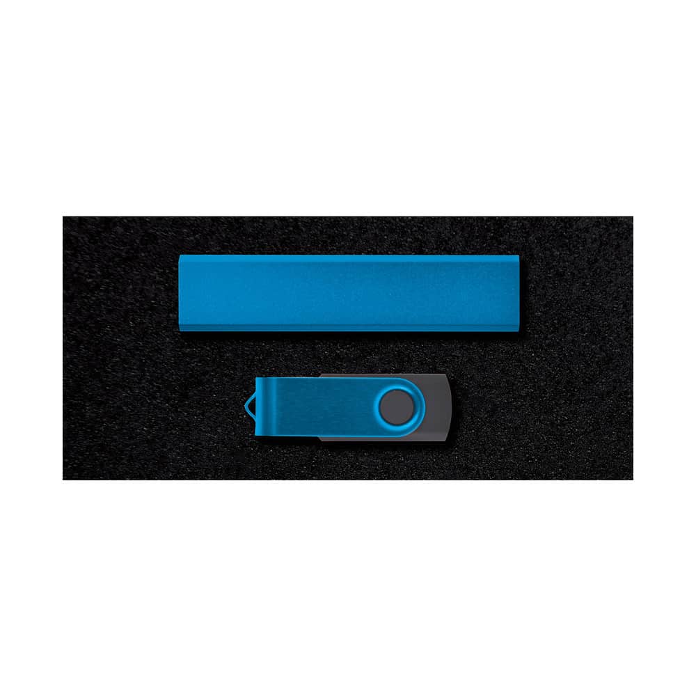 Blue Style Gift Set - Velocity Power Bank and Swivel Flash Drive