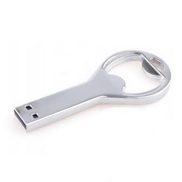 Silver Key Shape Bottle Opener Flash Drive