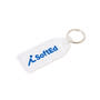 White Long Hexagon Hard Plastic Keyring