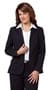 Black Women's Wool Blend Stretch Mid Length Jacket