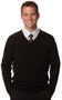 Black Men's V-Neck Long Sleeve Jumper