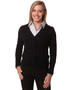 Black Women's V-Neck Long Sleeve Cardigan