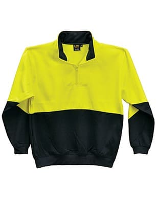 Yellow/Navy Hi-Vis Sweater with collar