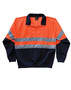 Orange/Navy Hi-Vis Sweater with Collar &amp; 3M Tapes