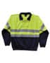 Yellow/Navy Hi-Vis Sweater with Collar &amp; 3M Tapes