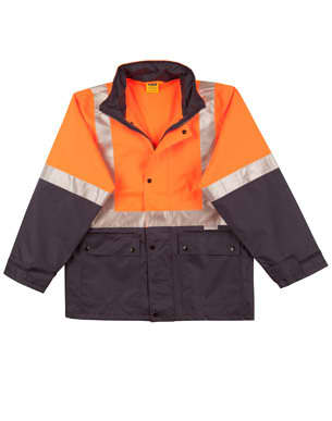 Orange/Navy Hi-Vis Safety Jacket With Mesh Lining &amp; 3M Tapes