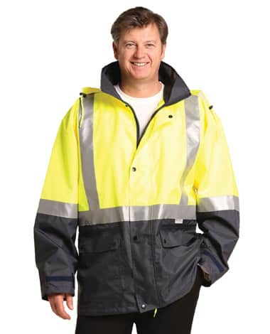 Hi-Vis Two Tone Rain Proof Jacket With Quilt Lining