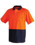 Orange/Navy Cotton Jersey Two Tone Safety Polo