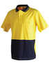 Yellow/Navy Cotton Jersey Two Tone Safety Polo