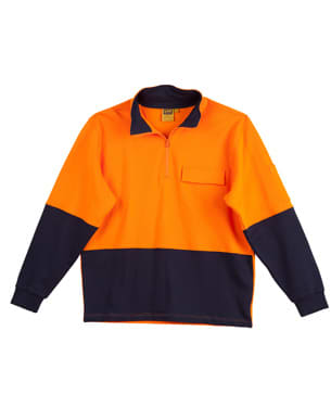 Orange/Navy Hi-Vis Two Tone Cotton Fleecy Sweat