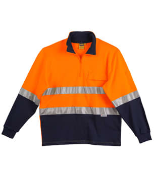 Orange/Navy Hi-Vis Two Tone Cotton Fleece Sweat