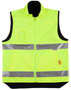 Yellow/Navy Hi-Vis Mandarin Collar Safety Vest