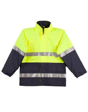 Yellow/Navy Hi-Vis Long Line Jacket Polar With Fleece Lining