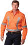 Orange Men's Safety Shirt - Hi Vis Cotton Drill 