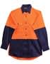 Orange/Navy Women's Hi Vis Long Sleeve Safety Shirt