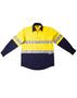 Yellow/Navy Hi-Vis Cotton Rip-Stop Long Sleeve Shirt 3M Tape